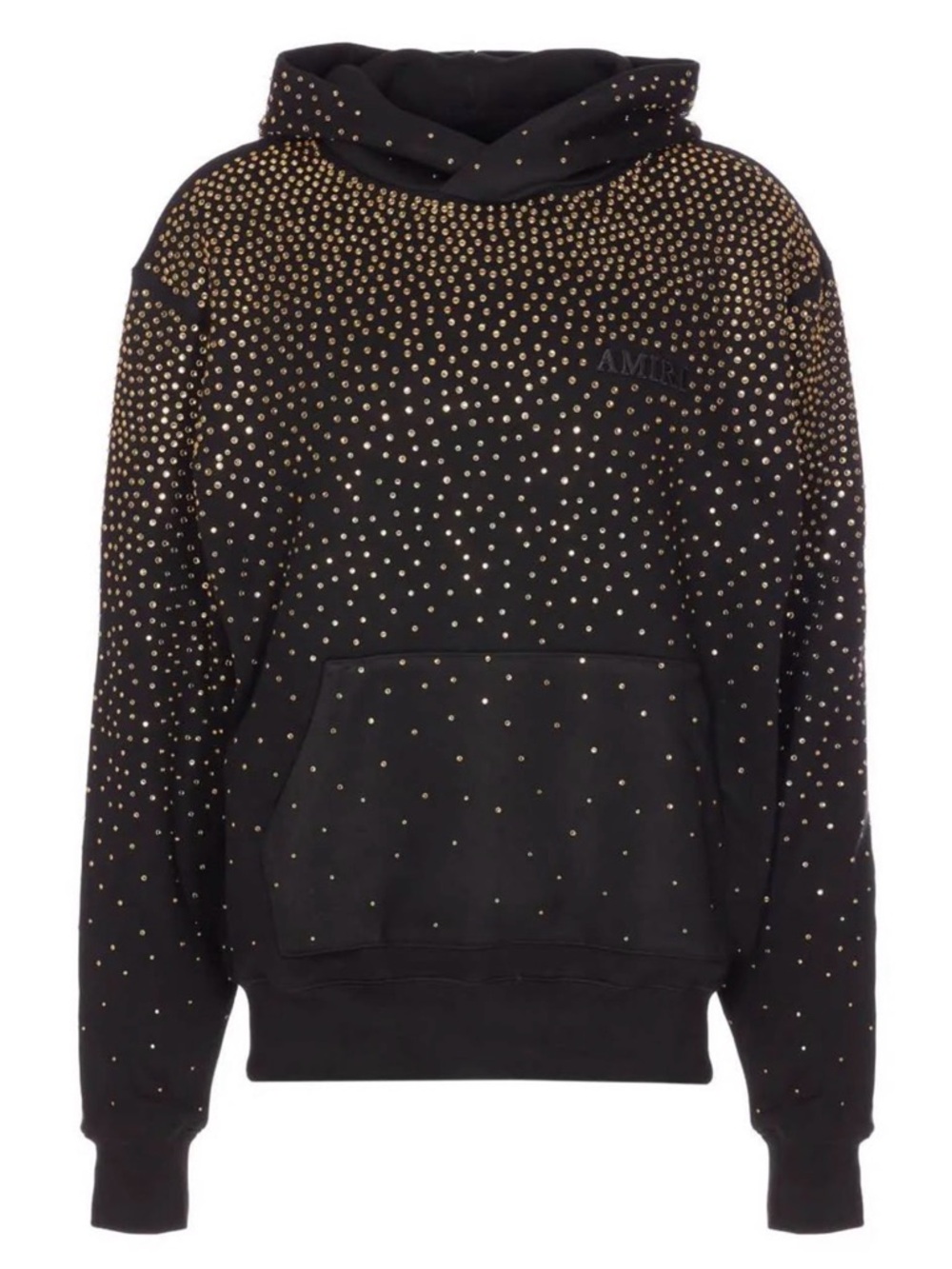 AMIRI Black Hoodie Sweater with Gold Stud Embellishments